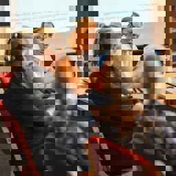 A group of people talking around a table at a carers centre,